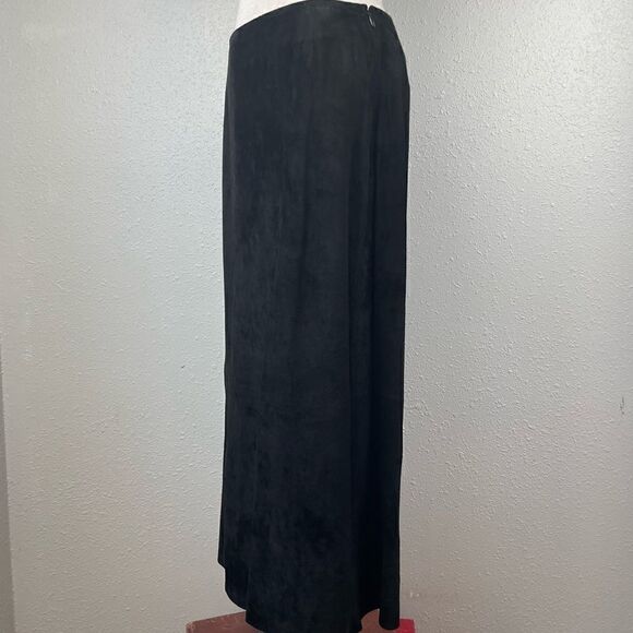 Laura Leigh Ltd. Black Leather Maxi Skirt Size 10 EUC - Picture 3 of 6